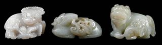 Three Chinese Carved Jade or Hardstone Animal Figures