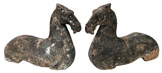 Pair of Chinese Earthenware Horses