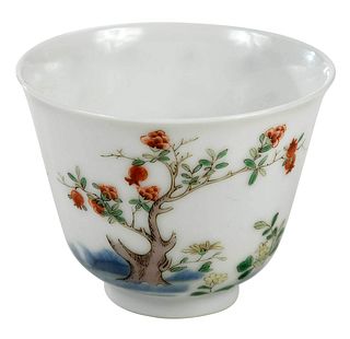 Chinese Famille Verte Porcelain Teacup
