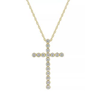 A DIAMOND PENDANT WITH 10KY NECKLACE 
