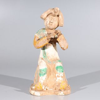 Chinese Sancai Glazed Early Style Ceramic Figure