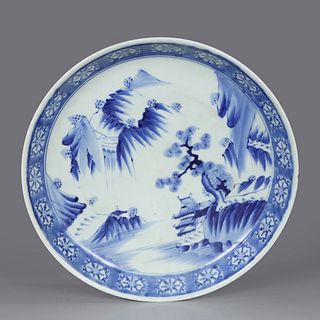 Antique Large Japanese Porcelain Blue & White Bowl