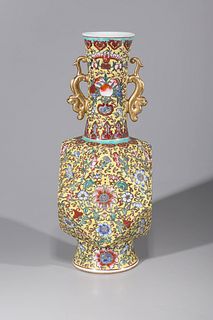 Chinese Enameled Porcelain Famille Rose Vase