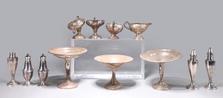 Large Group of Weighted Silver Table Objects