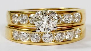 DIAMOND RINGS & GOLD ENGAGEMENT RING & WEDDING BAND
