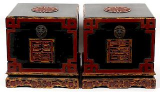 CHINESE LACQUERED CHESTS PAIR