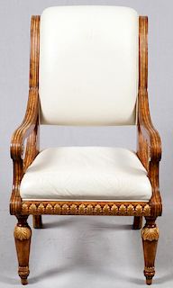 FRENCH STYLE ARMCHAIR W/ LEATHER