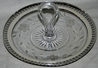 STERLING & CRYSTAL CONDIMENT DISHES TWO