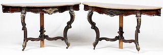 LOUIS XV STYLE ROSEWOOD CONSOLE TABLES