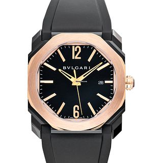 Bulgari 102485 - Octo Automatic Black Dial Stainless Steel Men's Watch
