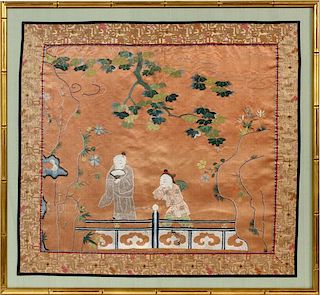 CHINESE FRAMED ANTIQUE EMBROIDERY
