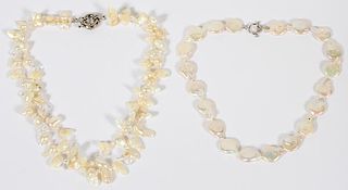 PEARL & CRYSTAL BEAD NECKLACES TWO