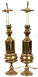 BRASS TABLE LAMPS PAIR