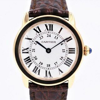 Cartier Rondo Solo SM W6701007 Leather Belt Silver Quartz Ladies Watch