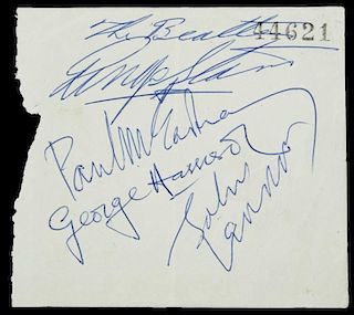 THE BEATLES SIGNED RECEIPT