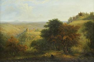 DAWSON, Henry. Oil on Canvas. English Landscape