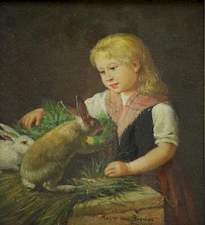 MEYER VON BREMEN, Johann G. Oil on Canvas. Young