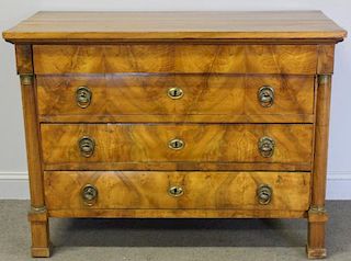 19th Century French Commode with 4 Drawers Flanked