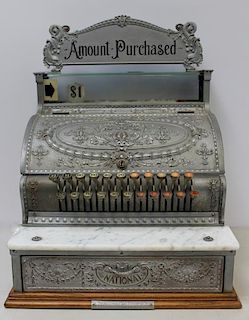 NATIONAL. Antique Steel Cash Register.