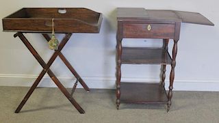 Tray Top Table and George III Style Workstand Lot.
