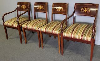 Set of 4 Quality Inlaid Edwardian Chairs.