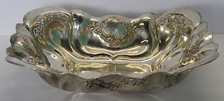 SILVER. Continental Silver Repousse Floral Center