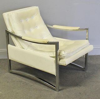 Midcentury Chrome and Upholstered Lounge Chair.
