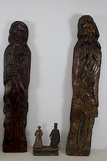 Grouping of Antique Religious Wood Carvings.