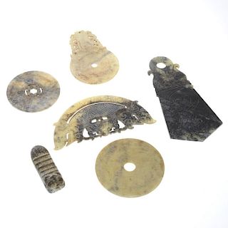 (6) Archaic style jade or hardstone ritual objects