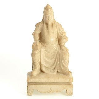 Chinese carved marble figure of Kuang Kong