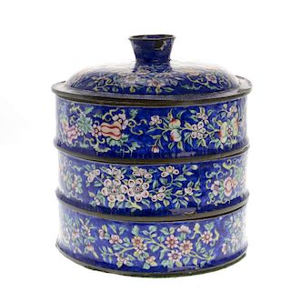 Chinese Canton enamel stacking food container