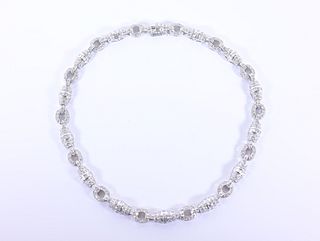 18K White Gold & 20CTW Diamond Necklace