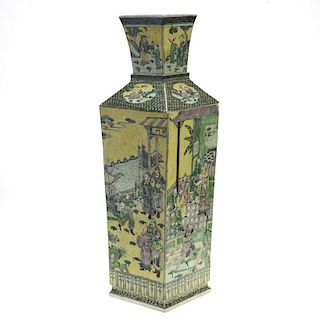 Monumental Chinese porcelain famille jaune vase