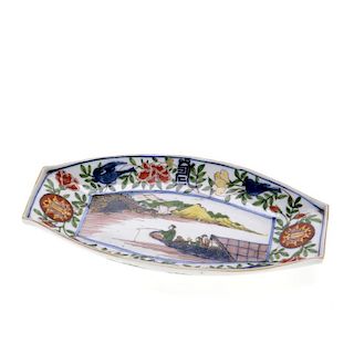 Chinese Export porcelain blue and green dish