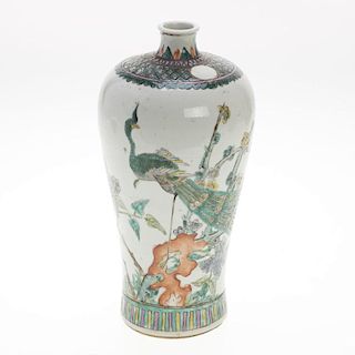 Chinese famille vert porcelain meiping vase