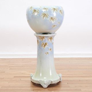 Japanese porcelain jardiniere on stand