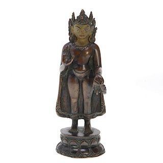 Southeast Asian bronze of standing bodhisattva
