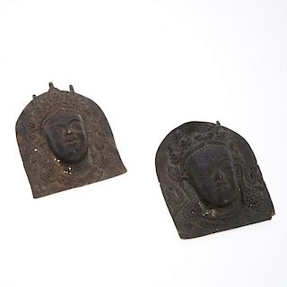(2) Tibetan bronze Buddha wall ornaments