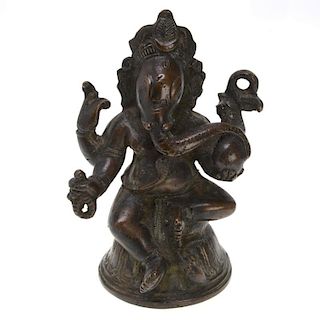 Indian bronze figure of Ganesh