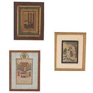 Indian or Persian School, (3) paintings