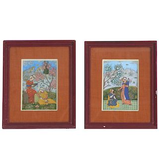 Indo-Persian School, pair paintings