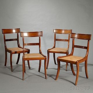 Set of Four Carved Mahogany Grecian-style Side Chairs