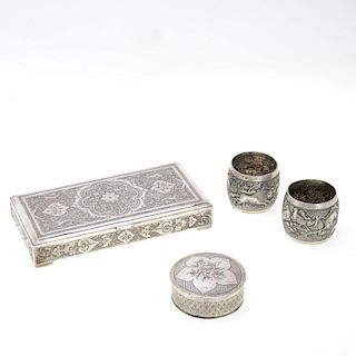 (4) Persian silver table articles