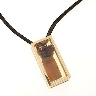 Arman "Derniere Cigarette" gold pendant