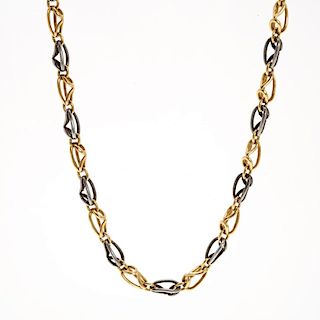18k gold and stainless steel chain