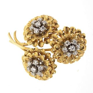 Tiffany & Co. 18k gold brooch with diamonds