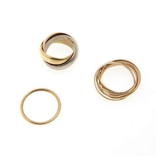 Group of 18k gold rings incl. Cartier & Tiffany