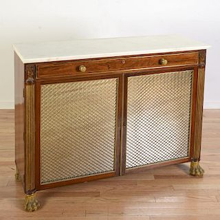 Regency bronze mounted rosewood side cabinet
