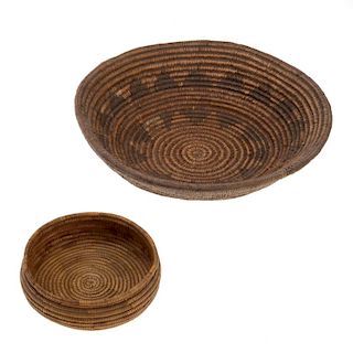 (2) Native American hand woven baskets