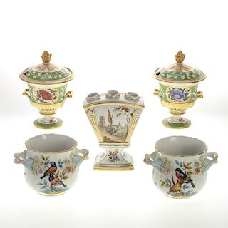 (5) English and Continental porcelain tablewares